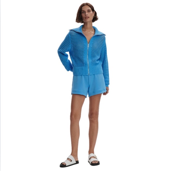 NWT Varley Eloise Zip-Through Knit Azure Blue - Picture 3 of 5